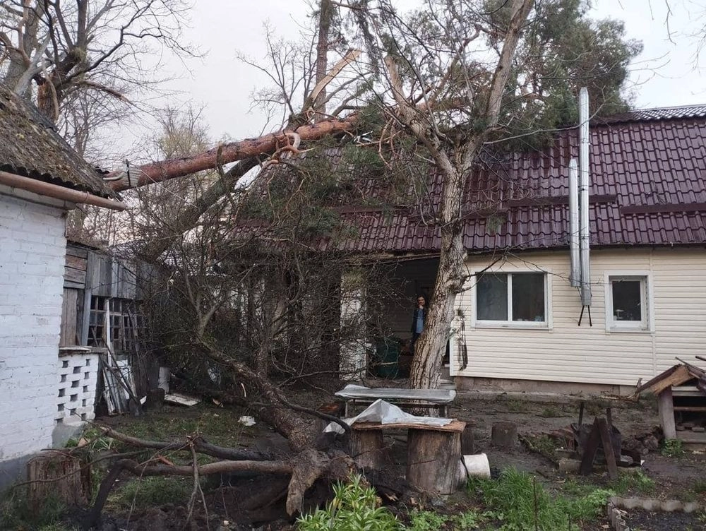 Негода на Київщині: аварії у мережах та пошкоджені покрівлі будинків у 5 районах