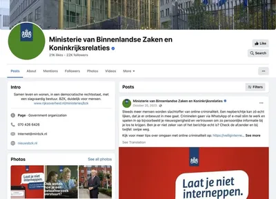 The Dutch government is considering closing its Facebook pages
