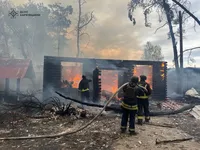 Large-scale fire broke out in Kharkiv region due to enemy shelling - SES