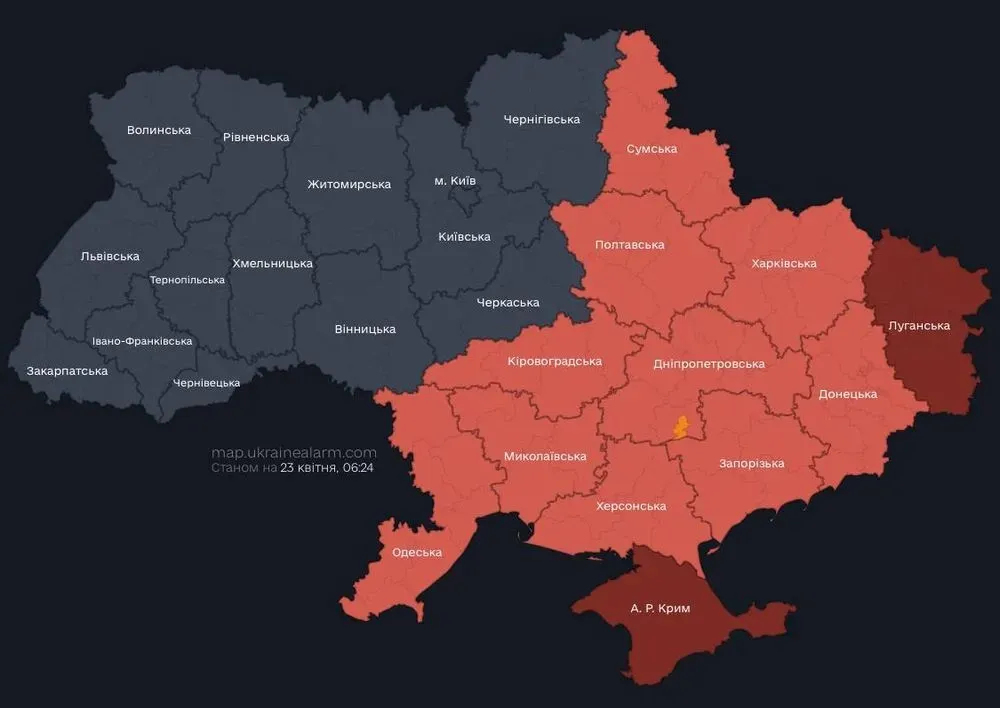 Угроза баллистического оружия из Крыма вызвала воздушную тревогу в Украине