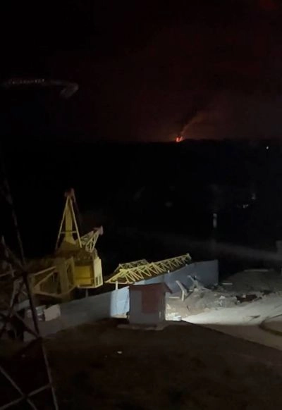 An oil refinery is on fire in the smolensk region of russia
