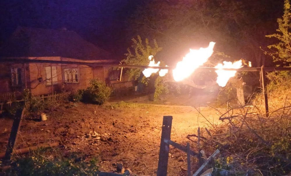 russian shelling damaged infrastructure in Dnipropetrovs'k region: gas pipeline caught fire as a result of Russian attacks