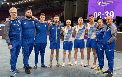 Украинские гимнасты - чемпионы командного многоборья Евро-2024