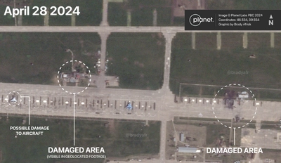 Drone attack on an airfield in the Krasnodar region of russia: satellite photos have emerged