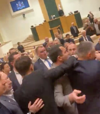 Clashes erupt in the Georgian parliament during consideration of the law on foreign agents