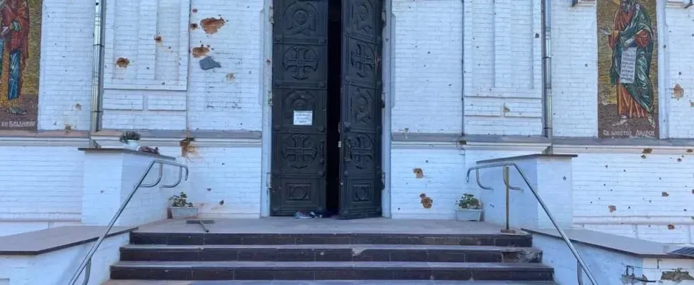 российский обстрел повредил Преображенский кафедральный собор в Никополе