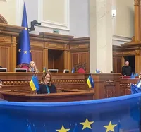 President of the European Parliament speaks in the session hall of the Verkhovna Rada