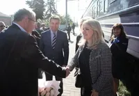 Slovak President Zuzana Chaputova arrives in Kyiv on a farewell visit
