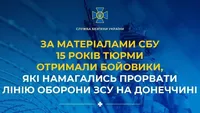 До 15 років тюрми засудили двох бойовиків, які намагались прорвати лінію оборони ЗСУ на Донеччині