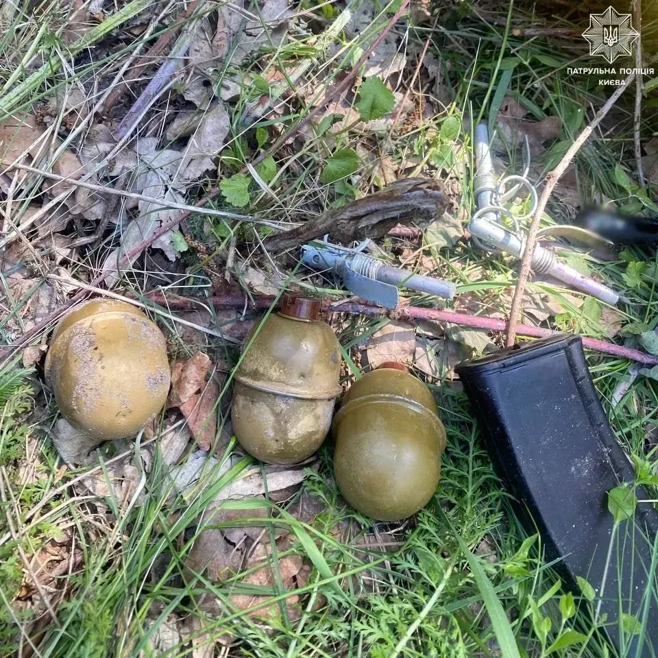 Kyiv resident finds hand grenades in Holosiivskyi district of Kyiv