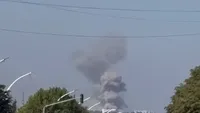 A powerful explosion occurred in occupied Luhansk, a column of smoke can be seen over the city