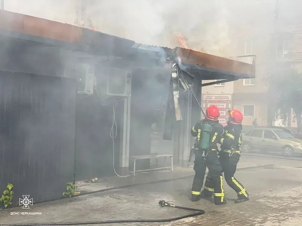 In Smela, Cherkasy region, a cafe caught fire