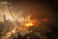 russian strike on Kharkiv: rescuers extinguish fire at an enterprise