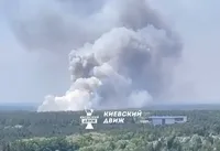 A large-scale forest fire broke out near Kyiv: columns of smoke are rising into the sky