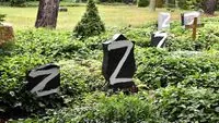 In Berlin, vandals desecrated more than 80 graves by drawing the letter "Z"