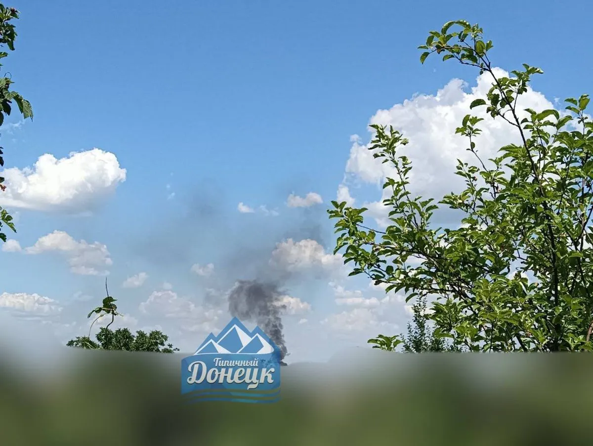 In occupied Donetsk, a series of explosions occurred: a column of smoke rises over the city