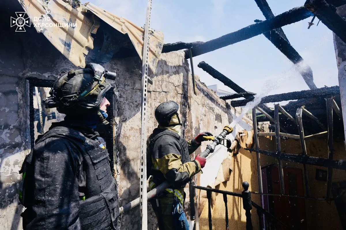 Enemy hit residential areas in Kherson today, there was a fire - State Emergency Service