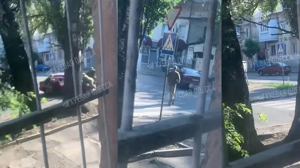В Одесі водій прокатав працівників ТЦК на капоті автівки
