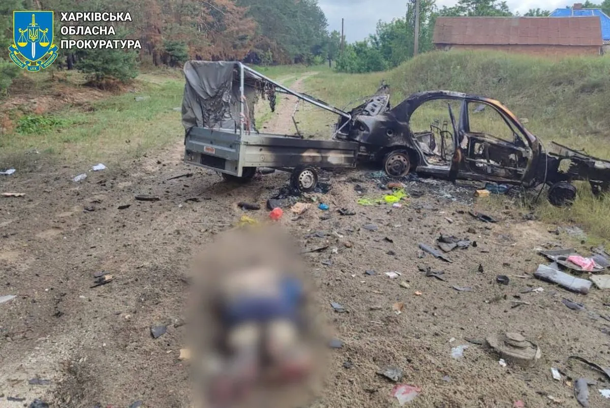 Два человека погибли в Харьковской области из-за подрыва автомобиля на российской мине
