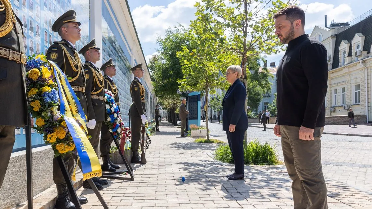 The President of Slovenia arrived in Kyiv. Together with Zelensky, she honored the memory of fallen defenders
