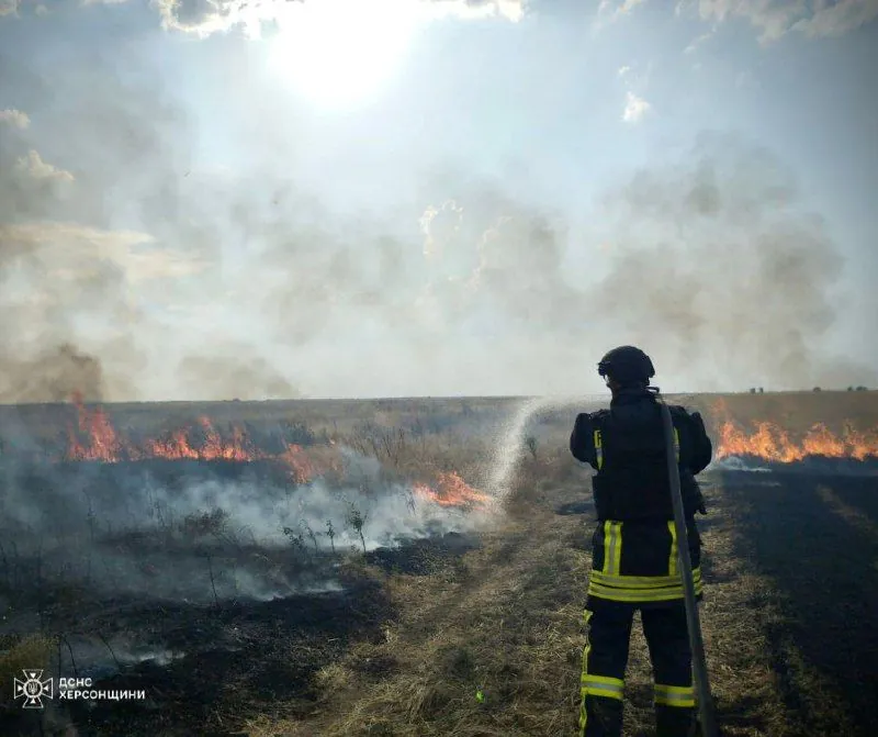 Hostile shelling caused 23 fires in ecosystems in Kherson region over 24 hours