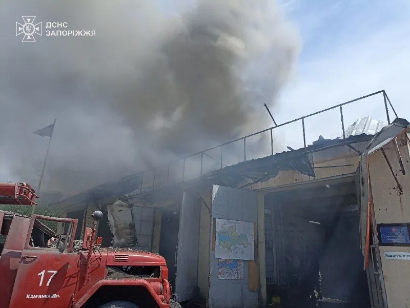 Russian army hits a fire station in Zaporizhzhia