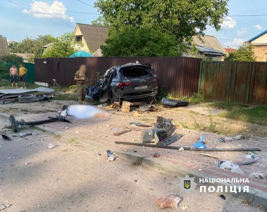 Driver killed after crashing into a bus stop in Kyiv region, her son in hospital