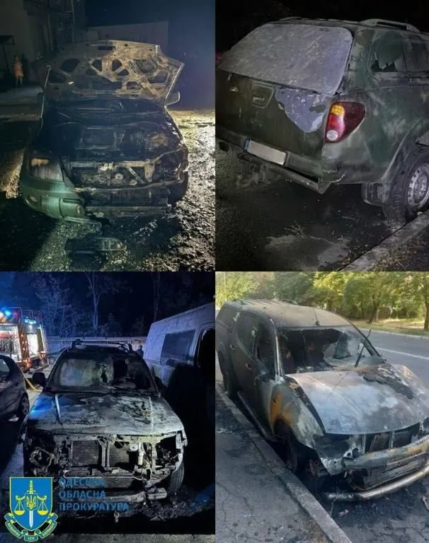 15 vehicles of the Armed Forces of Ukraine burned down: six Odesa residents detained