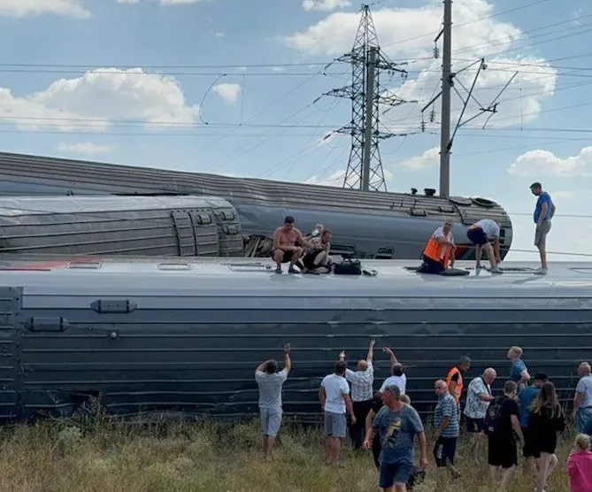 KAMAZ crashes into a passenger train near Volgograd, Russia: at least 100 injured