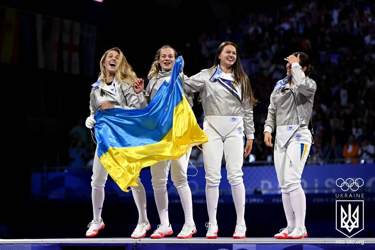 Ukraine's women's sabre fencing team wins gold at the 2024 Olympic