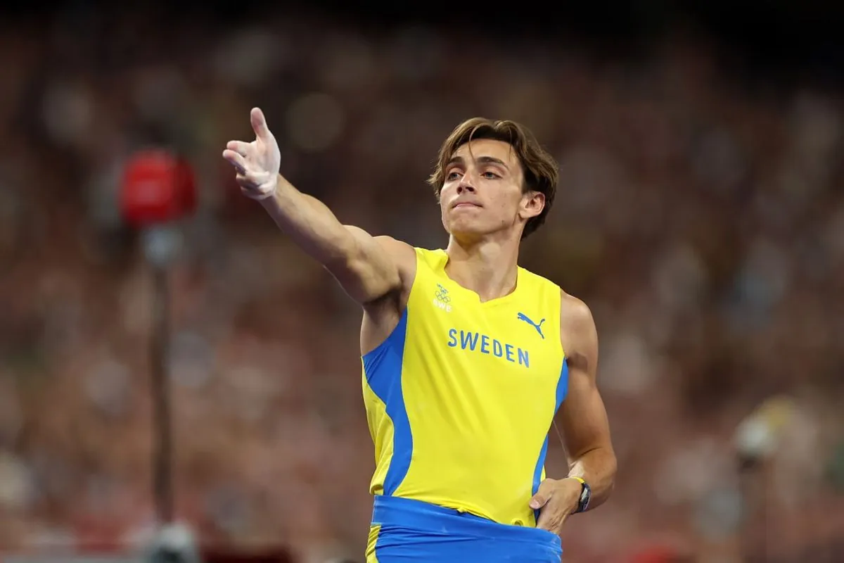 Swedish track and field athlete sets world record in pole vault at the 2024 Olympic Games