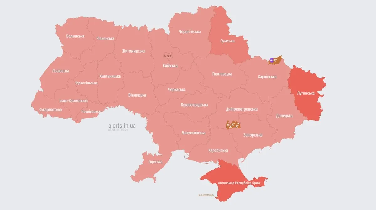 Missile danger throughout Ukraine due to MiG-31K takeoff Missile danger throughout Ukraine due to MiG-31K takeoff