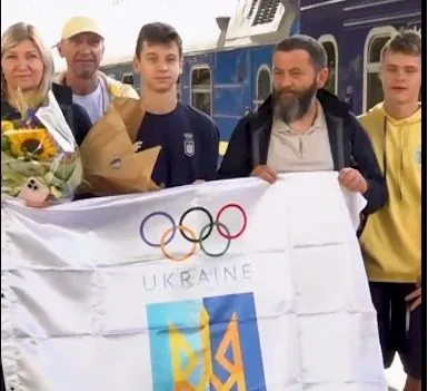 Ukrainian athletes return after competing at the 2024 Olympics in Paris