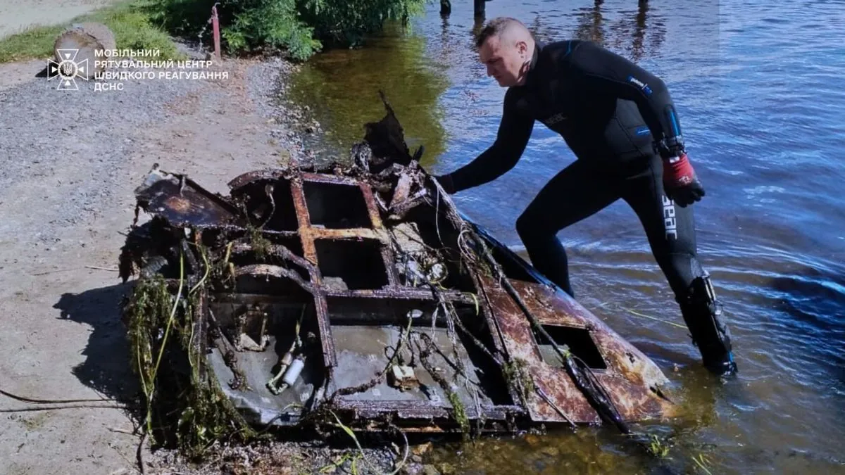 Underwater hunter finds Shahed wreckage in Dnipro river