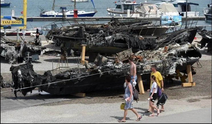 Three Ukrainians are suspected of setting fire to ships in Medulin, Croatia