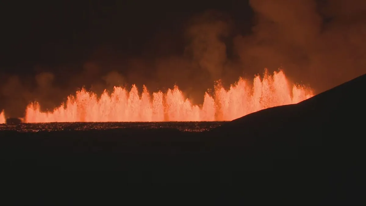 A state of emergency is declared in Iceland due to the eruption of the Sundhnukur volcano