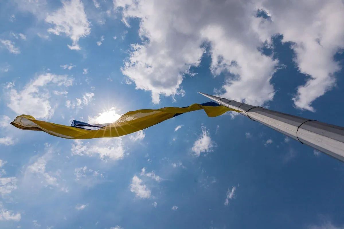 the-main-flag-of-ukraine-is-at-half-mast-for-the-day-of-remembrance-of-the-defenders