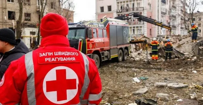 Residential buildings and infrastructure damaged in Sloboda district of Kharkiv as a result of the strike