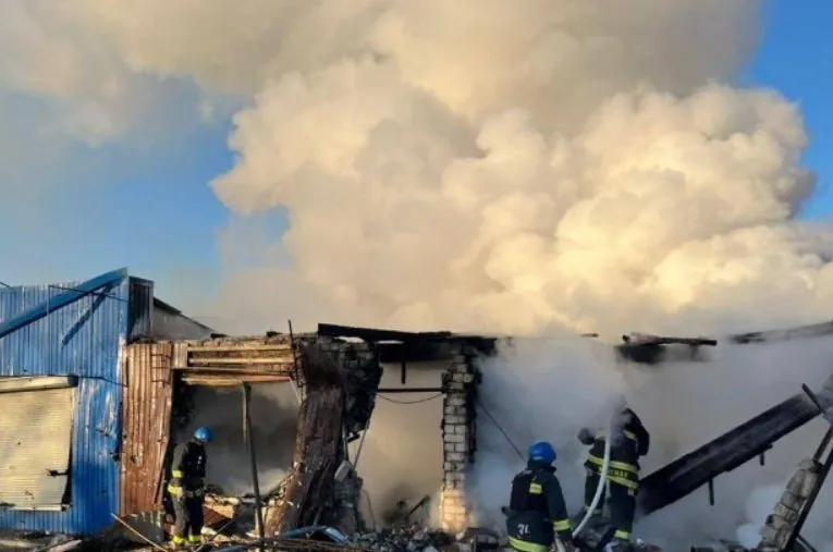 Novyi Bilous village near Chernihiv was damaged as a result of a suspected missile attack by the Russian Federation