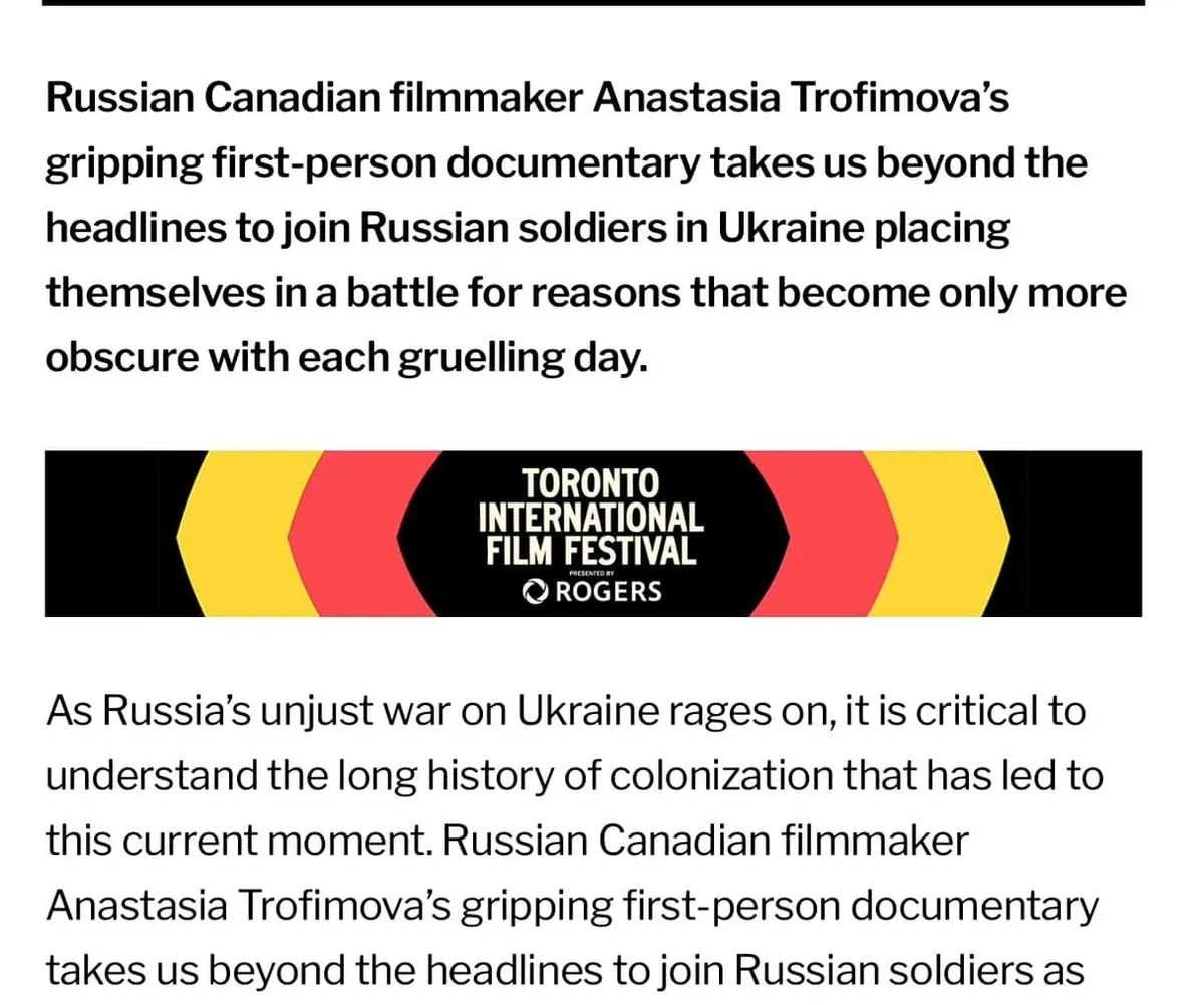 Ukraine calls for cancellation of Russian propaganda film at Toronto Film Festival