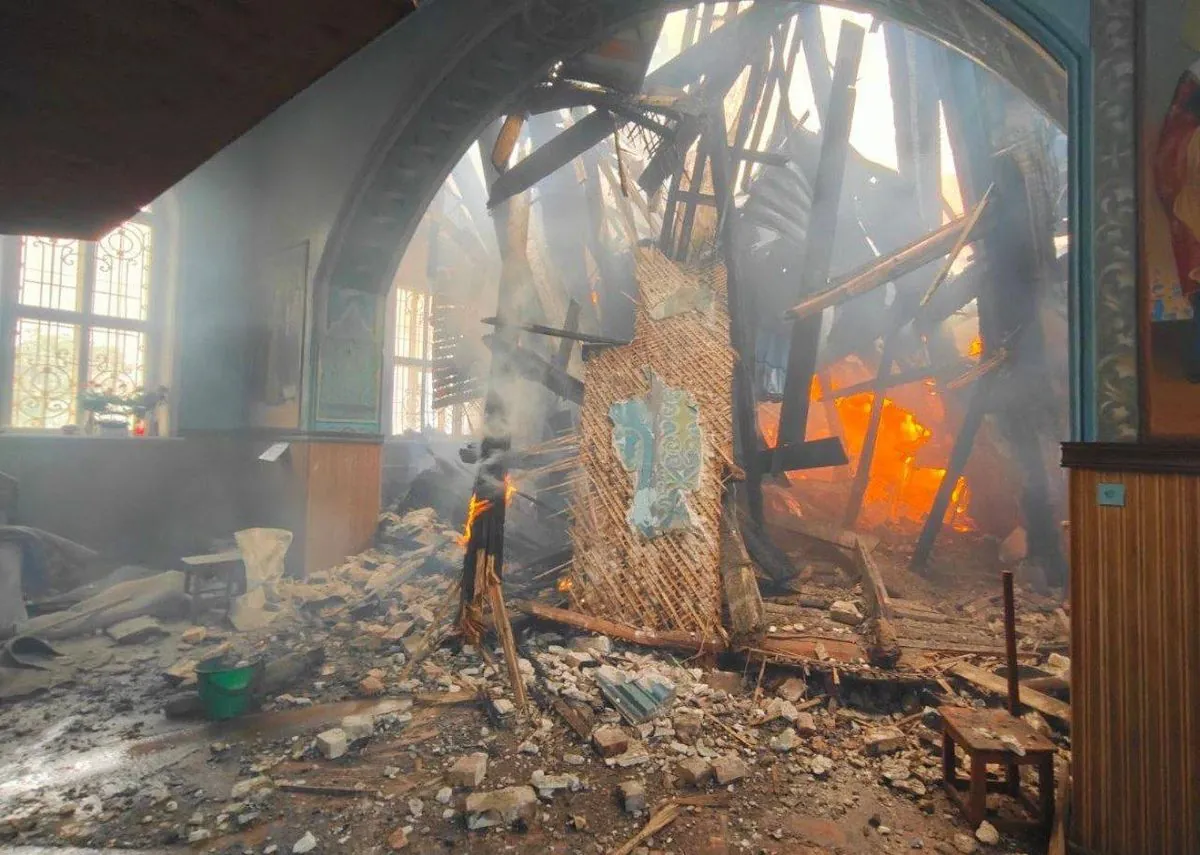 Dnipropetrovs'k region: occupants fire artillery shells at a church, destroying the roof and ceilings