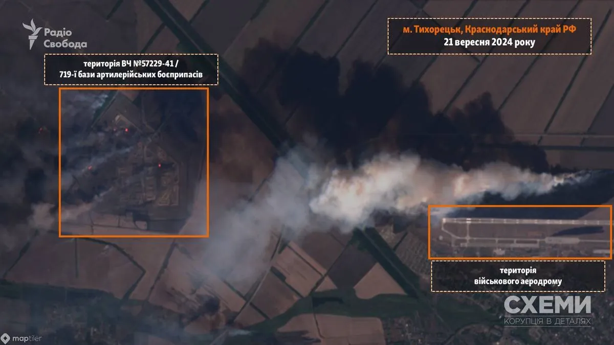 Night strike on Russian warehouses with North Korean munitions: Media release satellite images of the aftermath of the attack