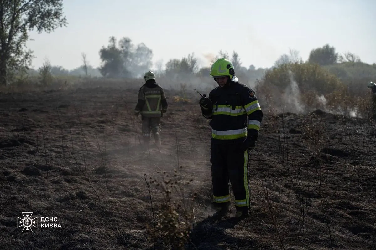 A large-scale grass flooring fire is eliminated in Kyiv region