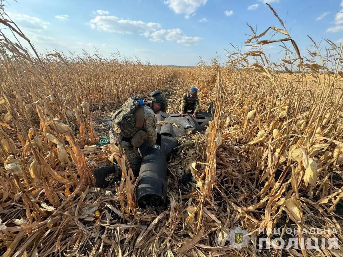 A downed enemy “Shahed” is neutralized in Sumy region