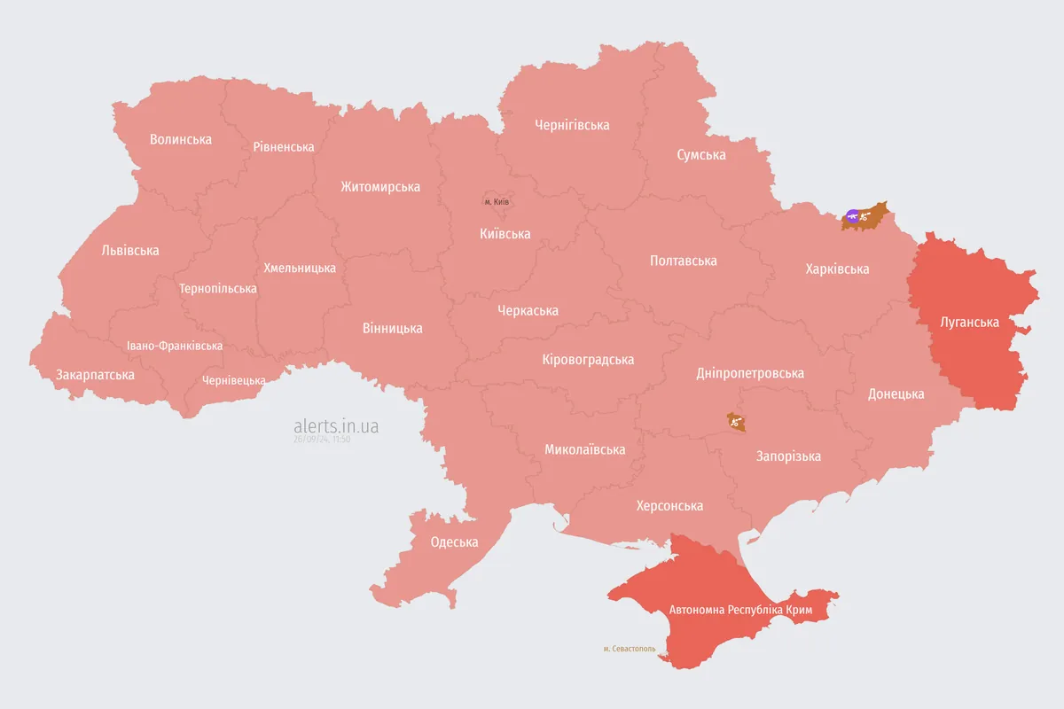 В Україні третя повітряна тривога через зліт ворожого МіГ-31К