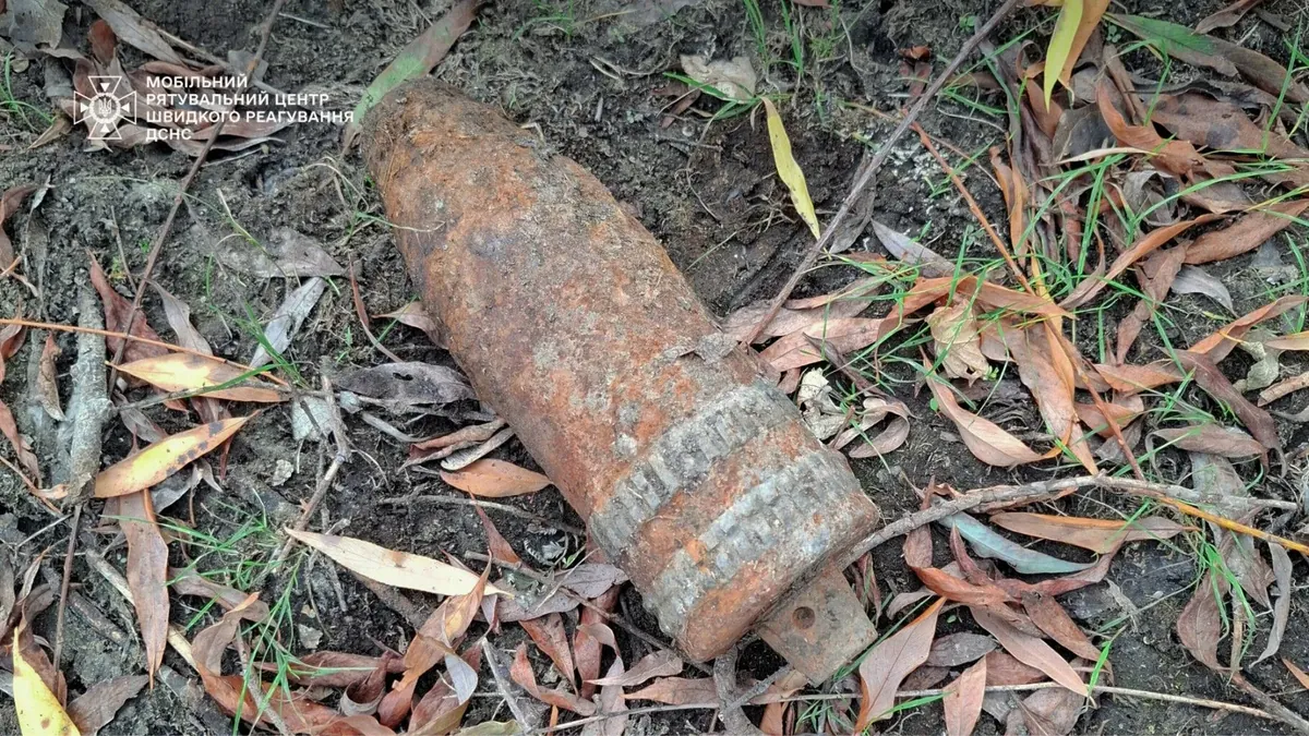 Artillery shell found on a street in Boryspil