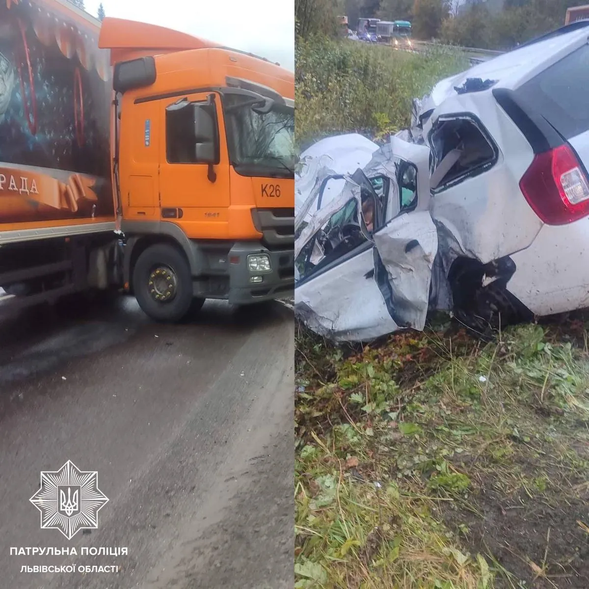 A serious accident on the Kyiv-Chop highway: a truck smashed two cars