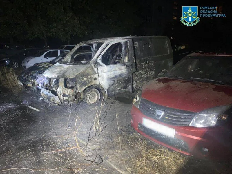 Arsonists of military vehicles detained in Sumy and Kyiv regions