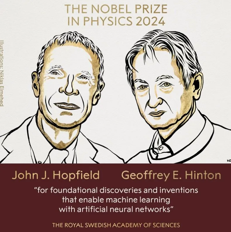 The Nobel Prize in Physics was awarded to scientists Hopfield and Hinton for their inventions in the field of neural network machine learning