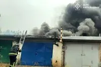 Russian attack on Kharkiv region: 8 garages and a car burned down, 50 more garage boxes damaged